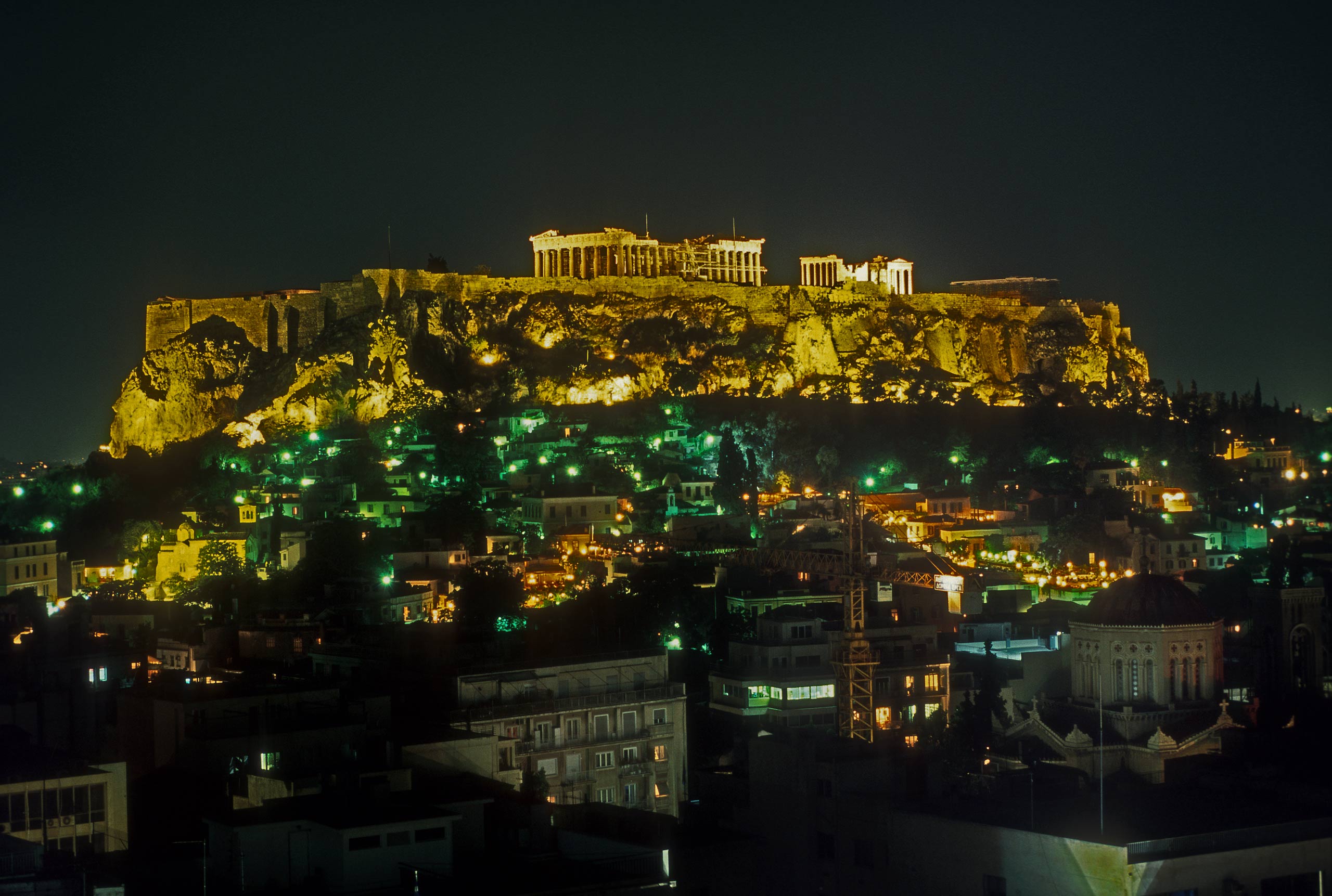 Night Time View of the Parthenon